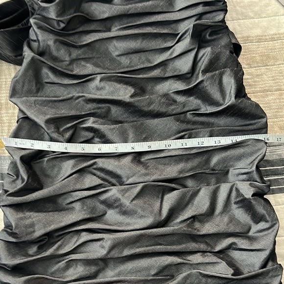 Jackie Jon,NY,Shimmering Silver, Instantly Slimming,Ruched Cocktail Dress,Size 4 - Picture 9 of 11